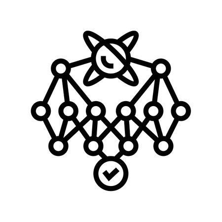 supremacy quantum computer line icon vector illustrationのイラスト素材