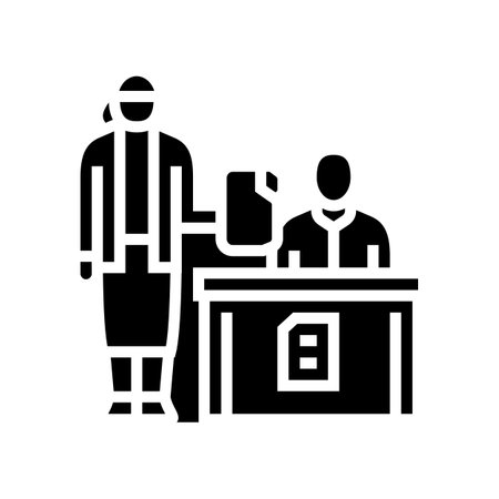 filing documents administrative assistant glyph icon vector illustrationのイラスト素材