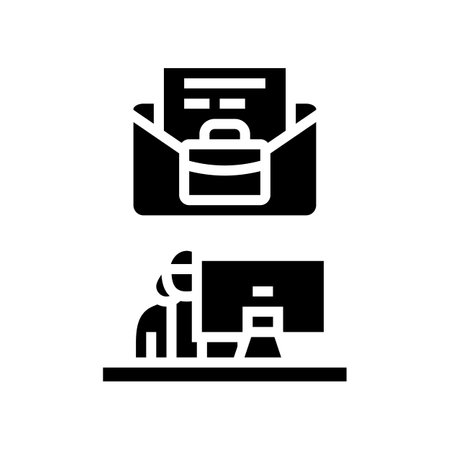 business correspondence office assistant glyph icon vector illustrationのイラスト素材