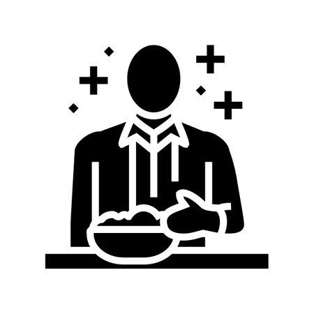 healthy eating at work employee health glyph icon vector illustrationのイラスト素材
