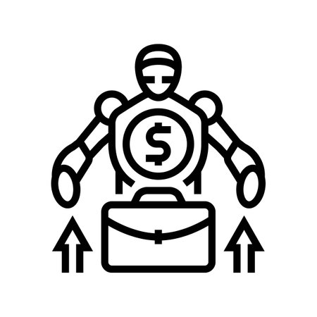 robo investment portfolio fintech line icon vector illustrationのイラスト素材