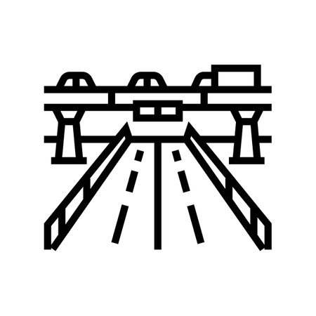bridge highway road line icon vector illustrationのイラスト素材