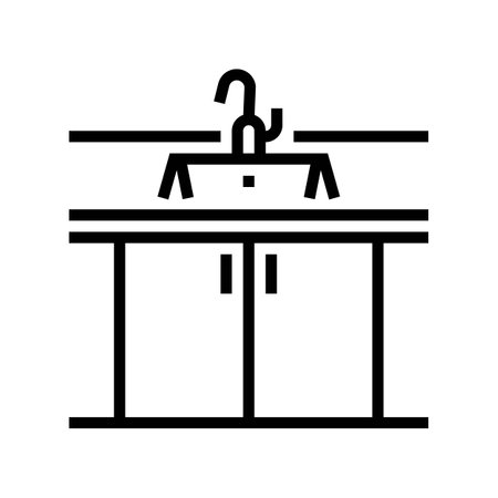undermount sink line icon vector illustrationのイラスト素材