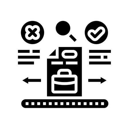 automated resume screening head hunting glyph icon vector illustrationのイラスト素材