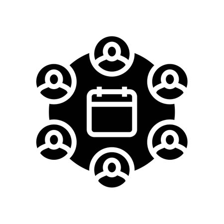 exclusive industry networking event glyph icon vector illustrationのイラスト素材
