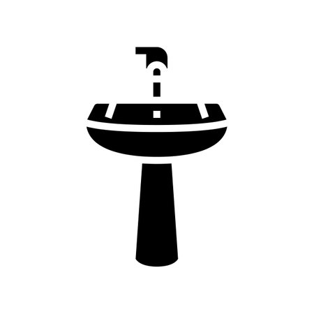 pedestal sink glyph icon vector illustrationのイラスト素材