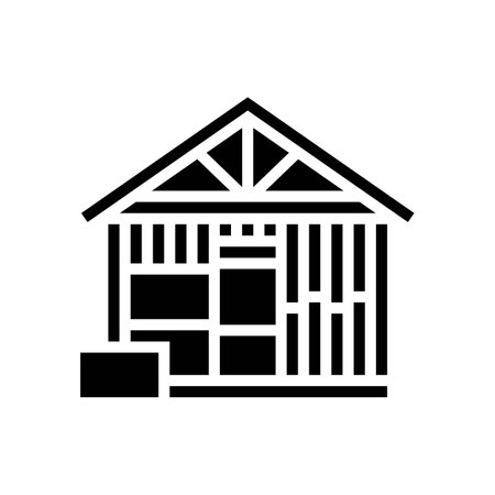 siding frame wood frame house glyph icon vector illustrationのイラスト素材