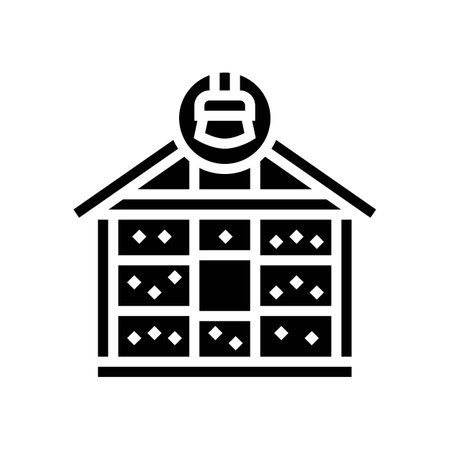 house frame painting wood frame glyph icon vector illustrationのイラスト素材