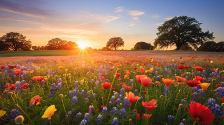 meadow spring flower gardenの素材