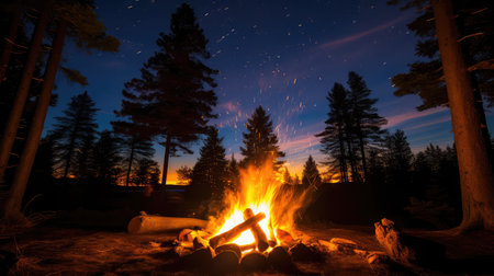 camp fire flamesの素材