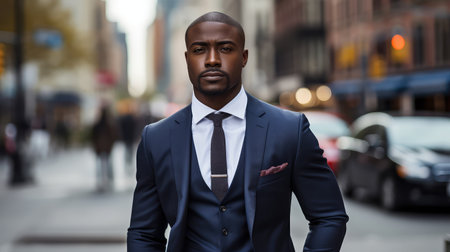 professional confident black manの素材