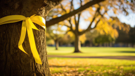 photograph yellow awareness ribbonの素材