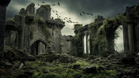 abandoned gothic grey backgroundsの素材