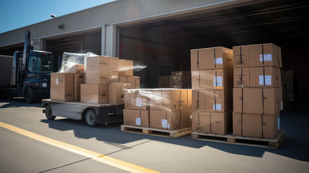 delivery pallet of boxesの素材