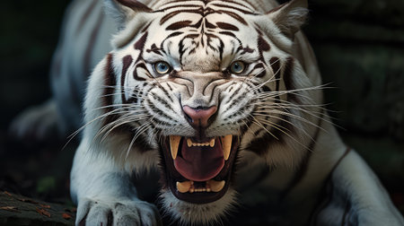 playful white tiger faceの素材