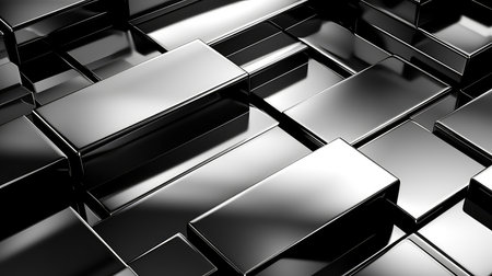 overlapping chrome metal textureの素材