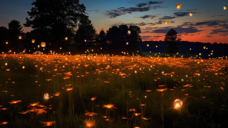 meadow firefly lightsの素材