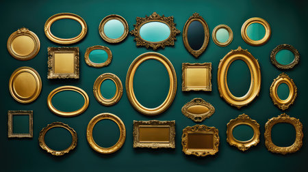 display gold vintage frame setの素材