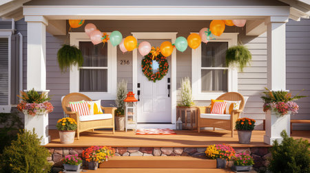 porch welcome home houseの素材