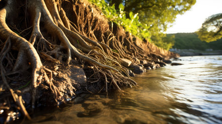 riverbank plant rootの素材