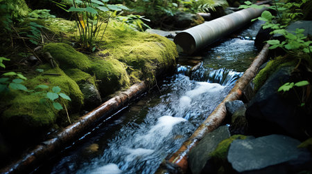 mountain water flow pipeの素材