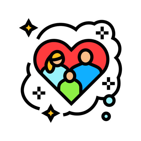 starting family dream color icon vector illustrationのイラスト素材