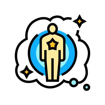 meeting celebrity dream color icon vector illustrationのイラスト素材