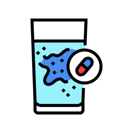 antibiotics drinking water color icon vector illustrationのイラスト素材