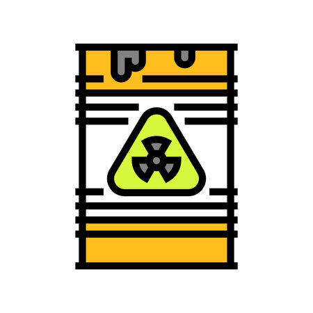 waste barrels radioactive pollution color icon vector illustrationのイラスト素材