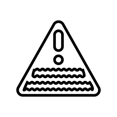 warning near contaminated water chemical pollution line icon vector illustrationのイラスト素材