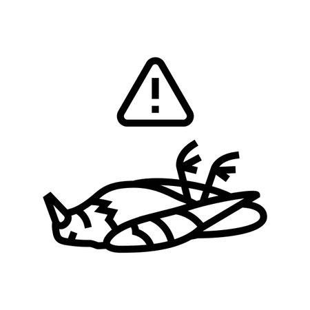 harmful effects birds line icon vector illustrationのイラスト素材