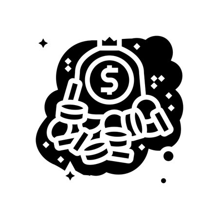 financial freedom dream glyph icon vector illustrationのイラスト素材