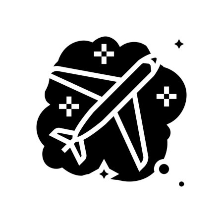 flying plane dream glyph icon vector illustrationのイラスト素材