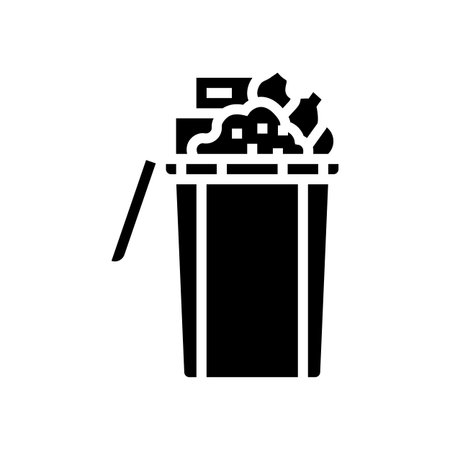 medicine containers garbage glyph icon vector illustrationのイラスト素材