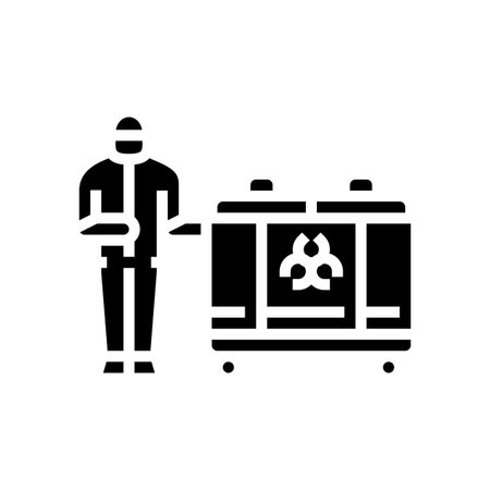 pharmaceutical waste collection glyph icon vector illustrationのイラスト素材