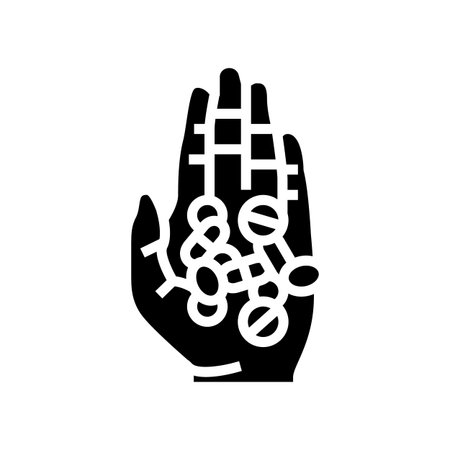 prescription drug abuse glyph icon vector illustrationのイラスト素材