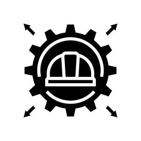 workforce increase industrial zone glyph icon vector illustrationのイラスト素材