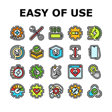 ease of use product icons set vectorのイラスト素材