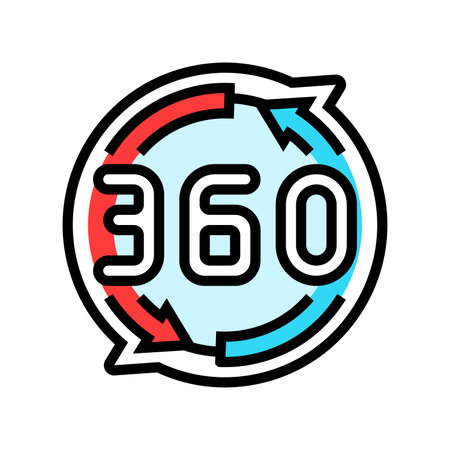 360 rotation color icon vector illustrationのイラスト素材