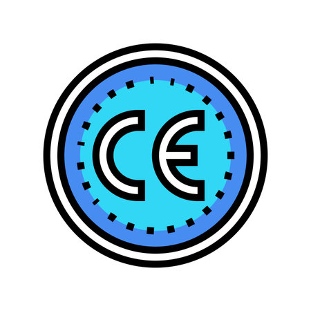 ce certified color icon vector illustrationのイラスト素材