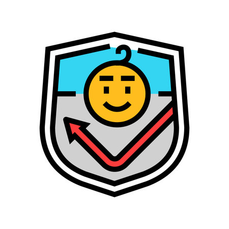 childproof locking system color icon vector illustrationのイラスト素材