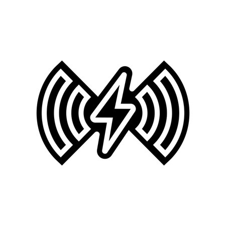 wireless charging glyph icon vector illustrationのイラスト素材