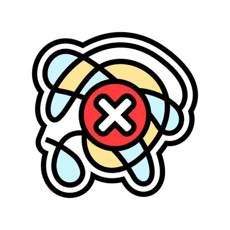 no mess design color icon vector illustrationのイラスト素材