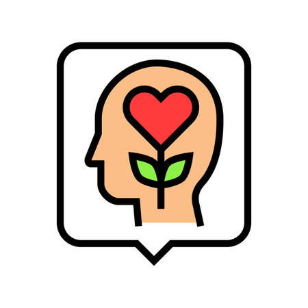 mental health services color icon vector illustrationのイラスト素材