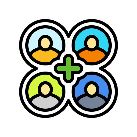 multi user support color icon vector illustrationのイラスト素材