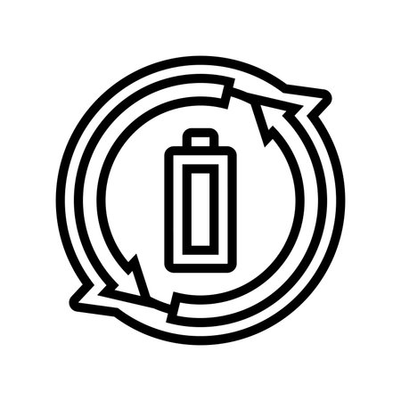 rechargeable battery line icon vector illustrationのイラスト素材
