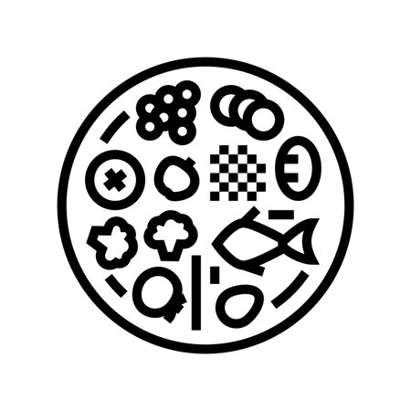 nutrition plate line icon vector illustrationのイラスト素材