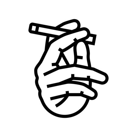 smoking prevalence line icon vector illustrationのイラスト素材