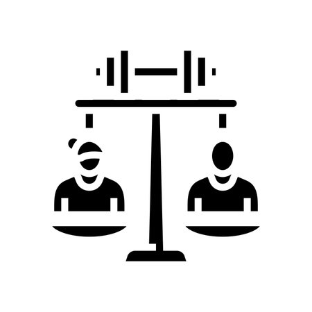 equal sports opportunity glyph icon vector illustrationのイラスト素材