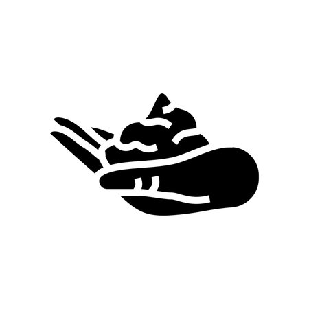 foaming soap hand glyph icon vector illustrationのイラスト素材
